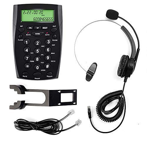 Call Center Telephone with Headset, MCHEETA Phone with Noise Cancellation Headset and Dialpad