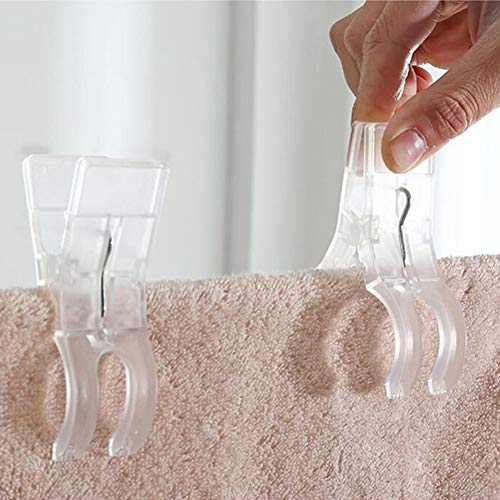 WARMBUY Clear Plastic Towel Clips, 8 Pack