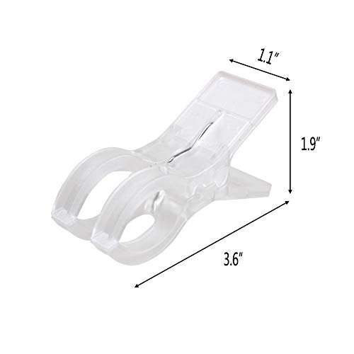 WARMBUY Clear Plastic Towel Clips, 8 Pack