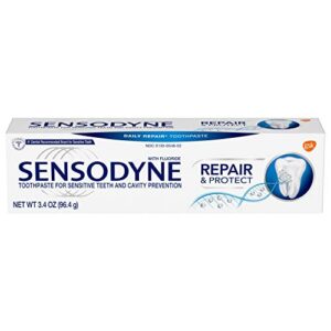 sensodyne toothpaste - repair & protect - daily repair w/fluoride, 3.4 oz, pack of 2