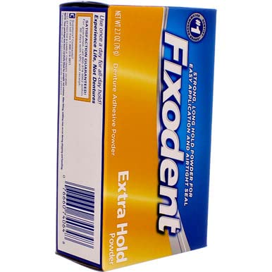 Fixodent Denture Adhesive Powder Extra Hold 2.70 oz (Pack of 3)