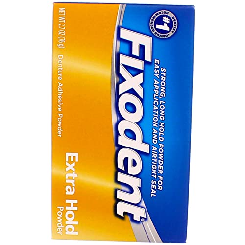 Fixodent Denture Adhesive Powder Extra Hold 2.70 oz (Pack of 3)