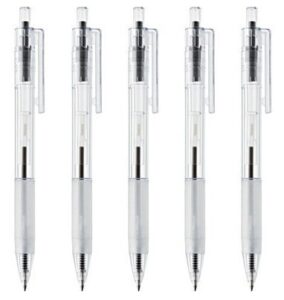 moma muji polycarbonate clear ball point gel pen black 0.7mm 5pcs made in japan