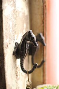 kalalou cast iron sea horse hook, one size, brown