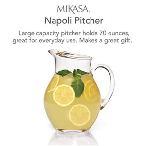 Mikasa 5136551 Napoli Glass Beverage Pitcher Clear, 70 Ounce