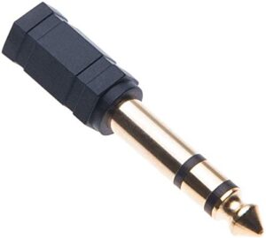 insignia 1/4"-to-3.5mm mini headphone jack adapter - black