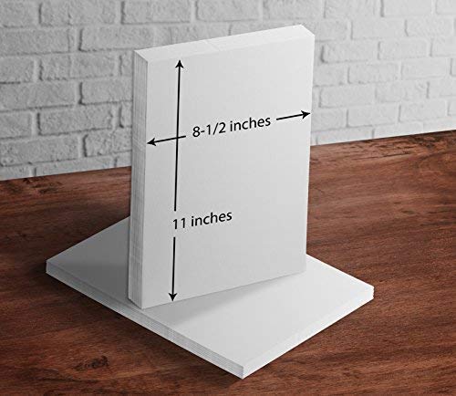 White Cardstock - For School Supplies, Kids Art & Crafts, Invitations, Business Card Printing | Extra Thick 100 lb Card Stock, 8.5 x 11 inch, Heavy Weight Hard Cover Stock (270 gsm) 50 Sheets Per Pack