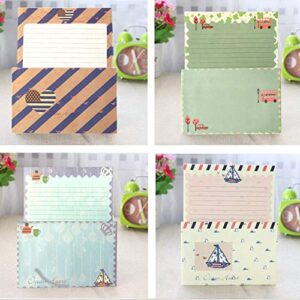 SCStyle 48Pcs Stationery set-32 Cute Lovely Kawaii Special Design Writing Stationery Paper with 16 pcs Envelopes