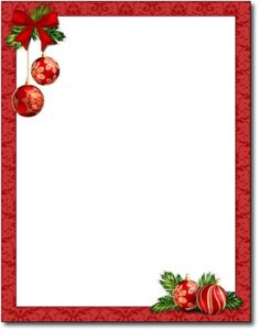 red christmas bulbs stationery paper - 80 sheets