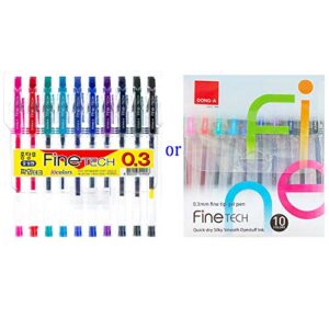 dong-a fine-tech excellent writing 0.3mm gel ink pens (10colors) by dong-a