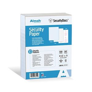 securitydocs ultra security paper - 10 security features, suitable for prescriptions pads and all business needs, tamper-resistant, copy pantograph, 8.5 x 11-24 lb, medical blue, 500 sheets (59219)