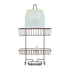 Richards Homewares Winston 3-Tier Shower and Bath Caddy with Soap Dish, 12.6 x 5.7 x 24-Inch, Bronze