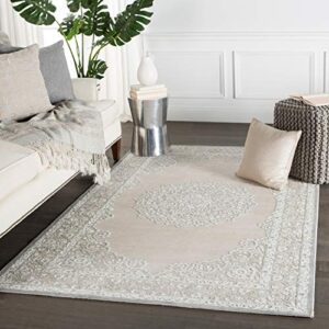 jaipur living malo 5'x7'6" area rug, contemporary gray, with 1/4" pile height, for indoor spaces, living room, entryway