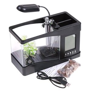 ATC® Mini USB LCD Lamp Desktop Fish Tank Aquarium with LED Clock
