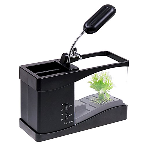 ATC® Mini USB LCD Lamp Desktop Fish Tank Aquarium with LED Clock