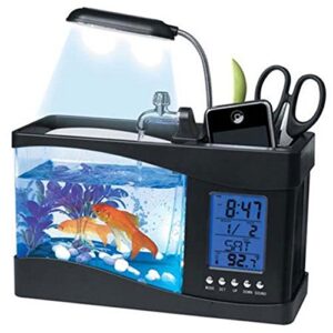 ATC® Mini USB LCD Lamp Desktop Fish Tank Aquarium with LED Clock