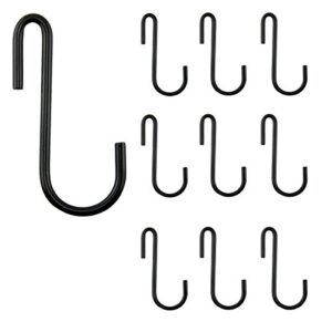 wallniture multipurpose s shape utility hooks stainless steel black 3.5 inches set of 10