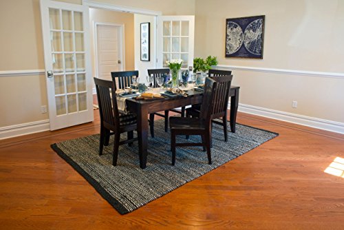 Fab Habitat Striped Rug - Sequoia Black - Handwoven, Natural Fiber, Soft Underfoot - Natural Jute & Wool - Kitchen Bathroom - 2x3 ft