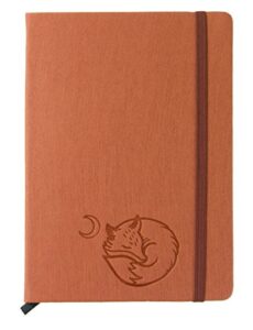 red co journal with embossed fox, 240 pages, 5"x 7" lined, rust orange