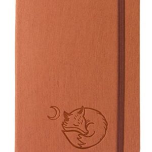 Red Co Journal with Embossed Fox, 240 Pages, 5"x 7" Lined, Rust Orange