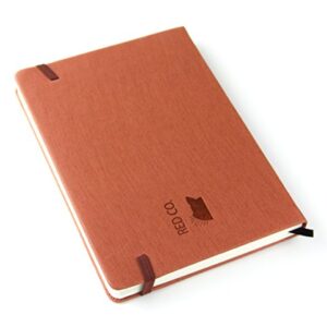 Red Co Journal with Embossed Fox, 240 Pages, 5"x 7" Lined, Rust Orange