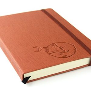 Red Co Journal with Embossed Fox, 240 Pages, 5"x 7" Lined, Rust Orange