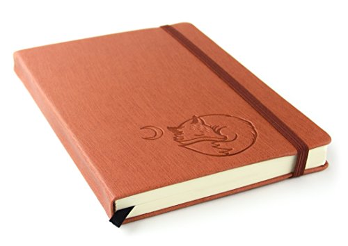 Red Co Journal with Embossed Fox, 240 Pages, 5"x 7" Lined, Rust Orange