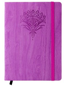 red co. 5 x 7 inch embossed flower faux leather journal with 240 lined pages, magenta