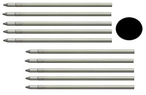 10 - ballpoint refills for penagain & zebra telescopic pens - black medium - d1