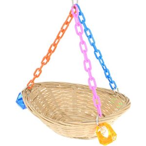 1914 Basket Swing Bonka Bird Toys Bamboo Colorful Chew Swing Hanging Parrot Quaker Parrotlet Budgie