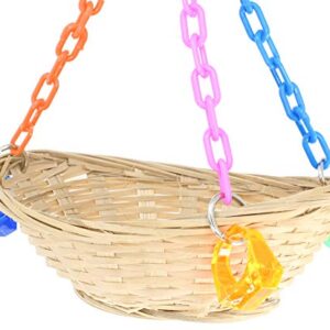 1914 Basket Swing Bonka Bird Toys Bamboo Colorful Chew Swing Hanging Parrot Quaker Parrotlet Budgie