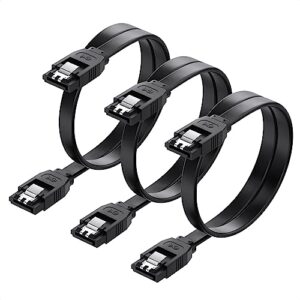 cable matters 3-pack sata iii 6.0 gbps sata cable 18 inches (sata cable for ssd, sata ssd cable, sata 3 cables) black