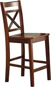 acme furniture tartys counter height chair (set of 2), cherry