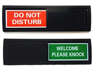 black do not disturb sign | shutter changes when you push it | for home, offices,hotels, hospitals (don't disturb, welcome signs) also includes double sided tape mounting.
