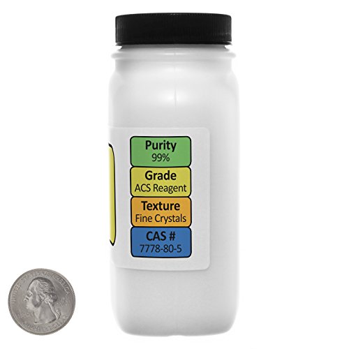 Potassium Sulfate [K2SO4] 99% Reagent Grade Crystals 1 Lb in Two Space-Saver Bottles