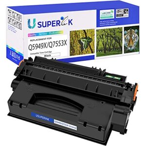 superink (7,000 pages) compatible for hp q5949x 49x toner cartridge high yield replacement work with 1320 1320n 1320nw 1320t 1320tn 3390 3392 printer(black,1 pack)