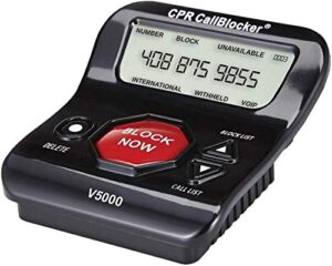 cpr v5000 call blocker for landline phones, home phones, cordless phones – stop all unwanted calls, robocalls, scam calls at a touch of a button - join over 1 million satisfied customers