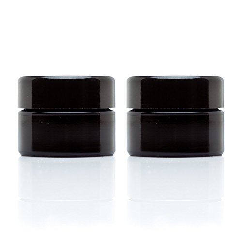 Infinity Jars 15 Ml (.5 fl oz) Pocket Size Black Ultraviolet Glass Screwtop Jar 2-Pack