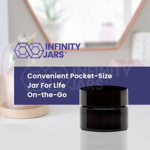 Infinity Jars 15 Ml (.5 fl oz) Pocket Size Black Ultraviolet Glass Screwtop Jar 2-Pack