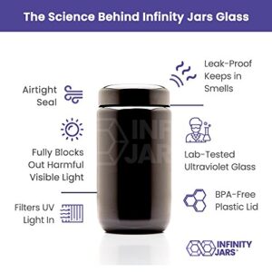 Infinity Jars 400 ml (13.53 fl oz) Black Ultraviolet Refillable Empty Glass Screw Top Jar