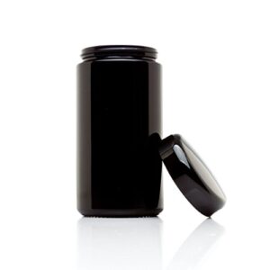 Infinity Jars 400 ml (13.53 fl oz) Black Ultraviolet Refillable Empty Glass Screw Top Jar