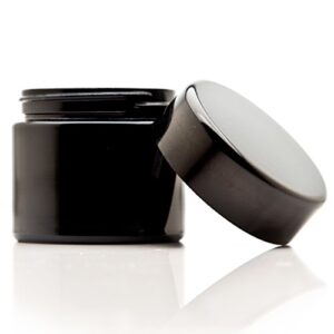 Infinity Jars 100 ml (3.3 fl oz) Black Ultraviolet Refillable Empty Glass Screw Top Jar 3-Pack