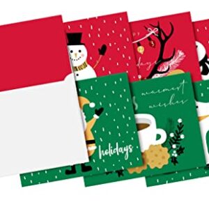 2024 Holiday Christmas Greeting Cards Set - 25 Red and 25 Green Blank Stationary Cards with 50 White Envelopes - 5" x 7" Cards, A7 Envelopes - Great for Greetings, Invitations, Thank You Cards, etc.