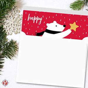 2024 Holiday Christmas Greeting Cards Set - 25 Red and 25 Green Blank Stationary Cards with 50 White Envelopes - 5" x 7" Cards, A7 Envelopes - Great for Greetings, Invitations, Thank You Cards, etc.