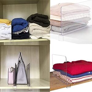 Cq acrylic 4PCS Shelf Dividers for Closets,Clear Acrylic Shelf Divider for Wood Shelves and Clothes Organizer Purses Separators Perfect for Kitchen Cabinets and Bedroom Organizer,Clear