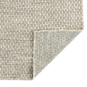 Unique Loom Collection Casual Transitional Solid Heathered Indoor/Outdoor Flatweave Area Rug, 4 ft x 6 ft, Light Gray/Ivory