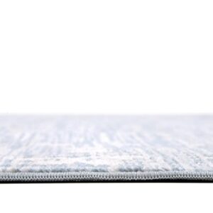 Unique Loom Paris Collection Area Rug - Birch (8' Square, Blue/ Beige)