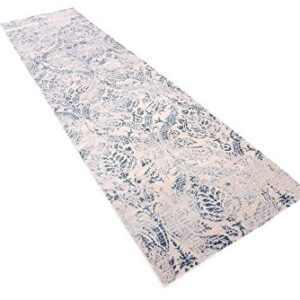 Unique Loom Paris Collection Pastel Tones Traditional Distressed Blue Runner Rug (2' 7 x 10' 0)