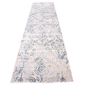 Unique Loom Paris Collection Pastel Tones Traditional Distressed Blue Runner Rug (2' 7 x 10' 0)