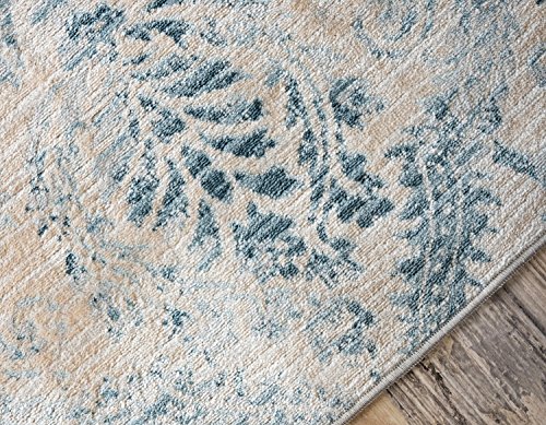 Unique Loom Paris Collection Pastel Tones Traditional Distressed Blue Runner Rug (2' 7 x 10' 0)